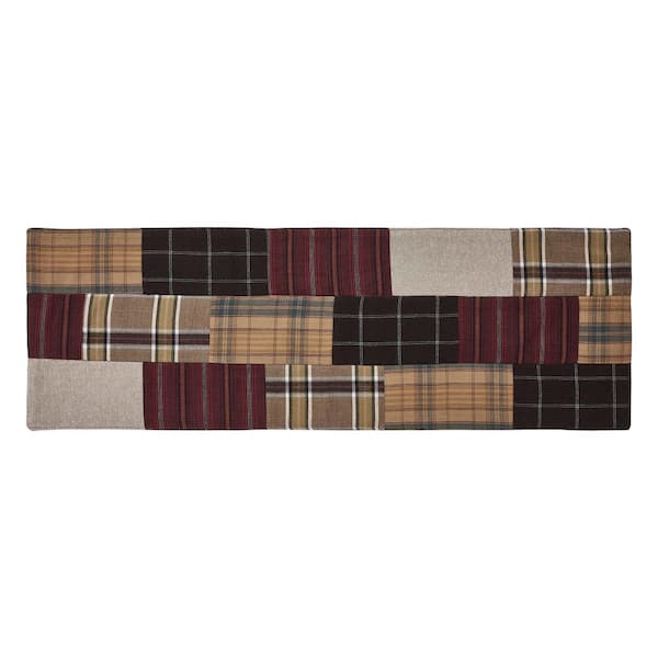 VHC Brands Wyatt 8 in. W. x 24 in. L Multi Plaid Quilted Patchwork Cotton Table Runner