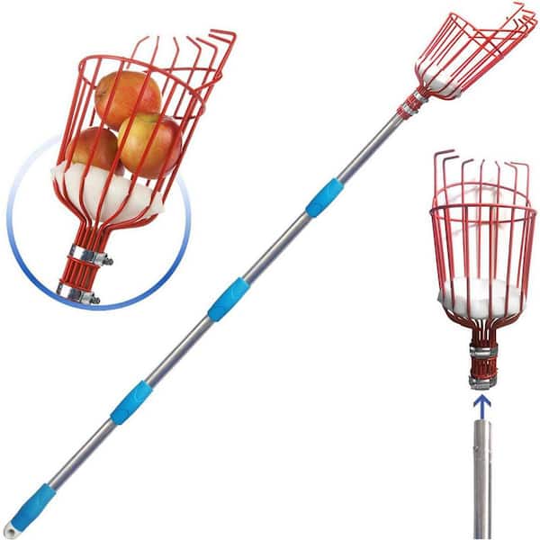 Dyiom 13 in. Fruit Picker Tree Pruner with Basket and Pole