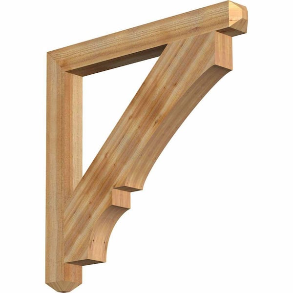Ekena Millwork 4 in. x 38 in. x 38 in. Western Red Cedar Balboa Craftsman Rough Sawn Bracket