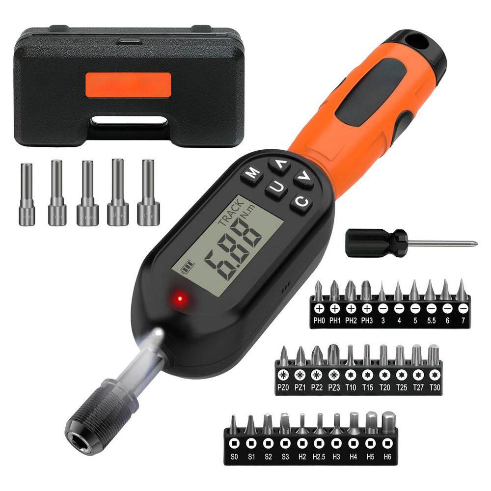 Torque Screwdriver 1.01-106.2 in-lbs Electronic Digital 1/4 in. Shank 38pcs Bit Set with LED Buzzer Notification price history on PriceWatchPro