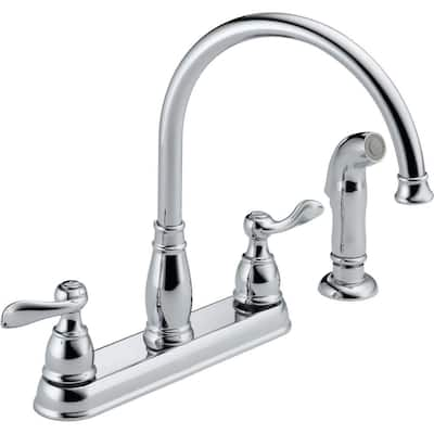 Delta Windemere 8 in. Widespread 2-Handle Bathroom Faucet with Metal ...