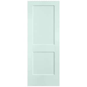 30 in. x 80 in. 2-Panel Logan Single Bore Hollow Core Sea Glass Molded Composite Interior Door Slab