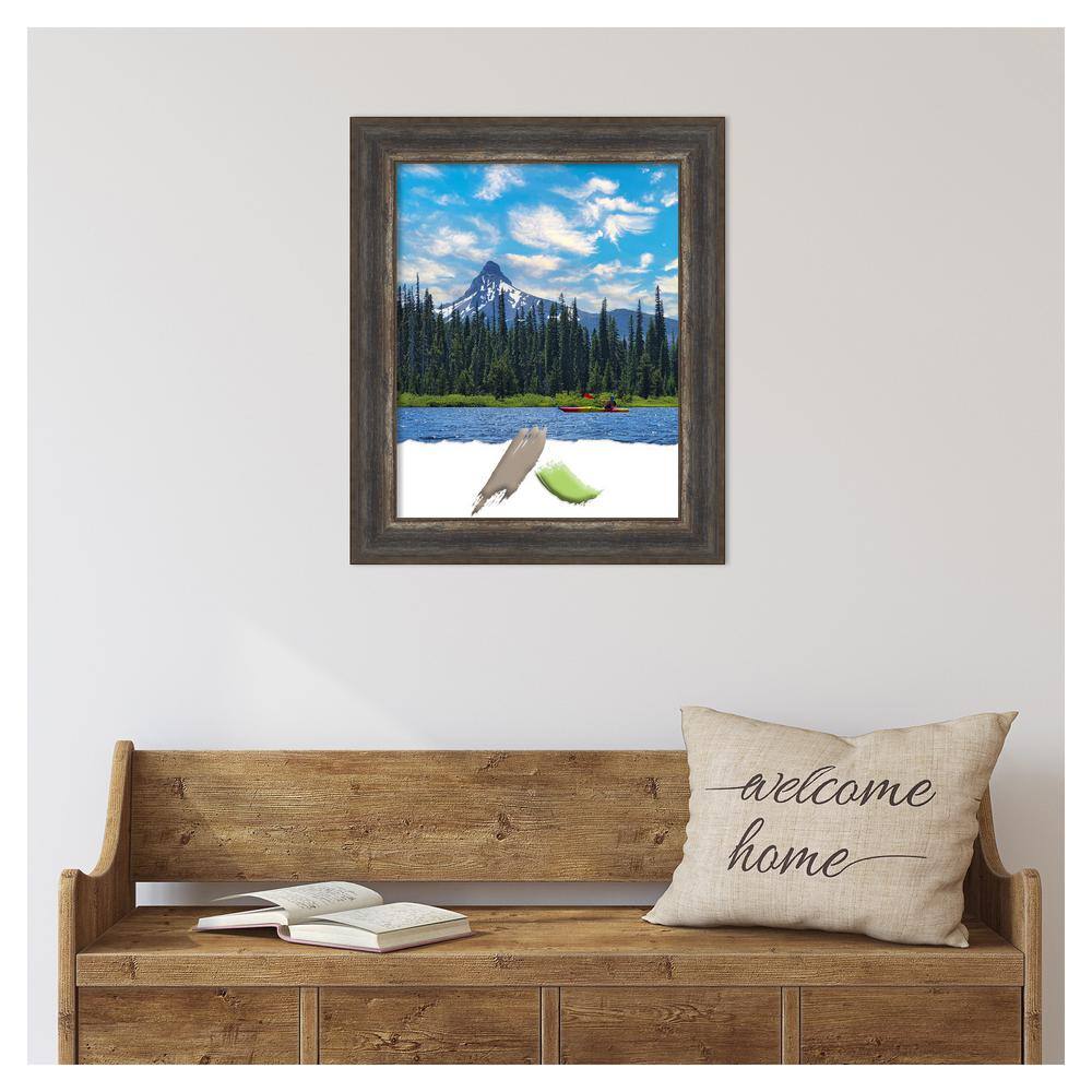 Alta Rustic Char Distressed Black Polystyrene Wall Frame 25" x 21"