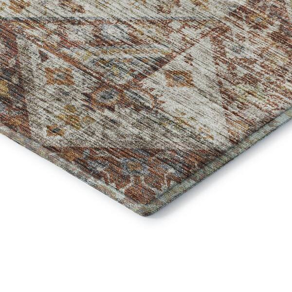 Mayfield Premium Machine Washable Abstract AMF2195 Paprika 10 ft. x 14 ft. Area Rug