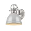 Yep By Golden Lighting Duncan 1-light Vanity In Pewter And White Shade - View #5