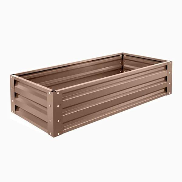 Cisvio 48 in. x 24 in. x 10 in. Raised Metal Garden Bed Steel Garden Bed Square Garden Planter Steel Raised Garden Bed Kit