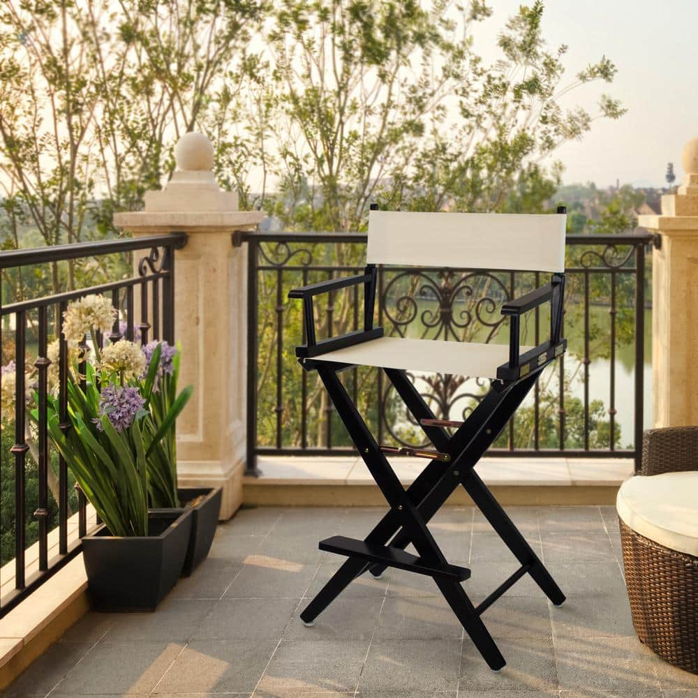 Extra-Wide Solid American Hardwood Director's Chair with Natural Canvas