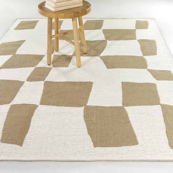 Jann Cream 5 ft. x 7 ft. Abstract Area Rug