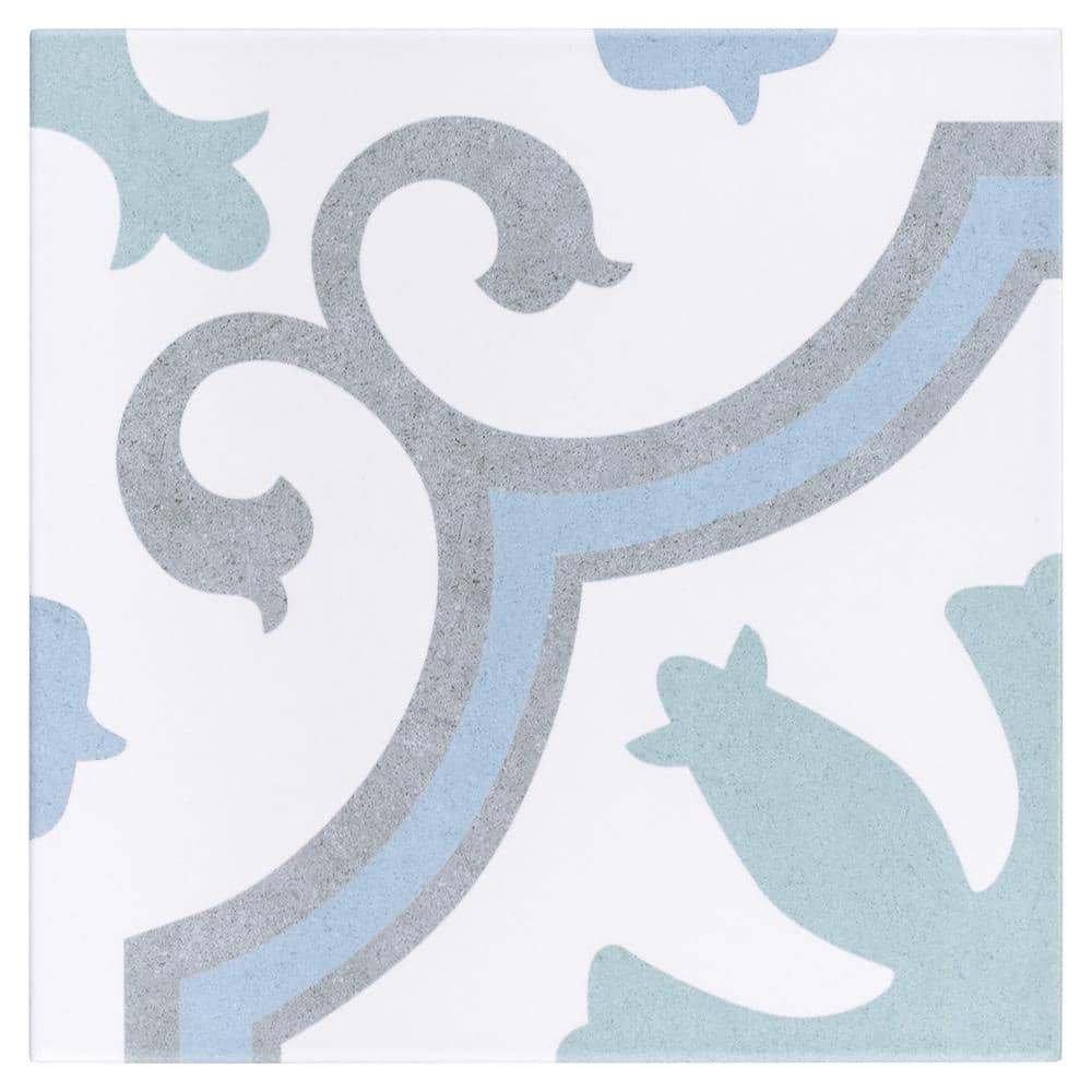 Lacour Aqua 9-3/4 in. x 9-3/4 in. Porcelain Floor and Wall Take Home Tile Sample price history on PriceWatchPro