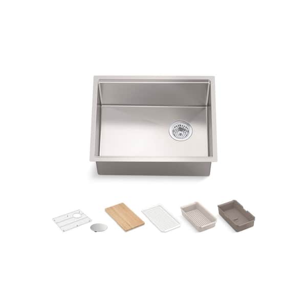 Strive 23 in. Undermount Single Bowl Stainless Steel Workstation Kitchen Sink