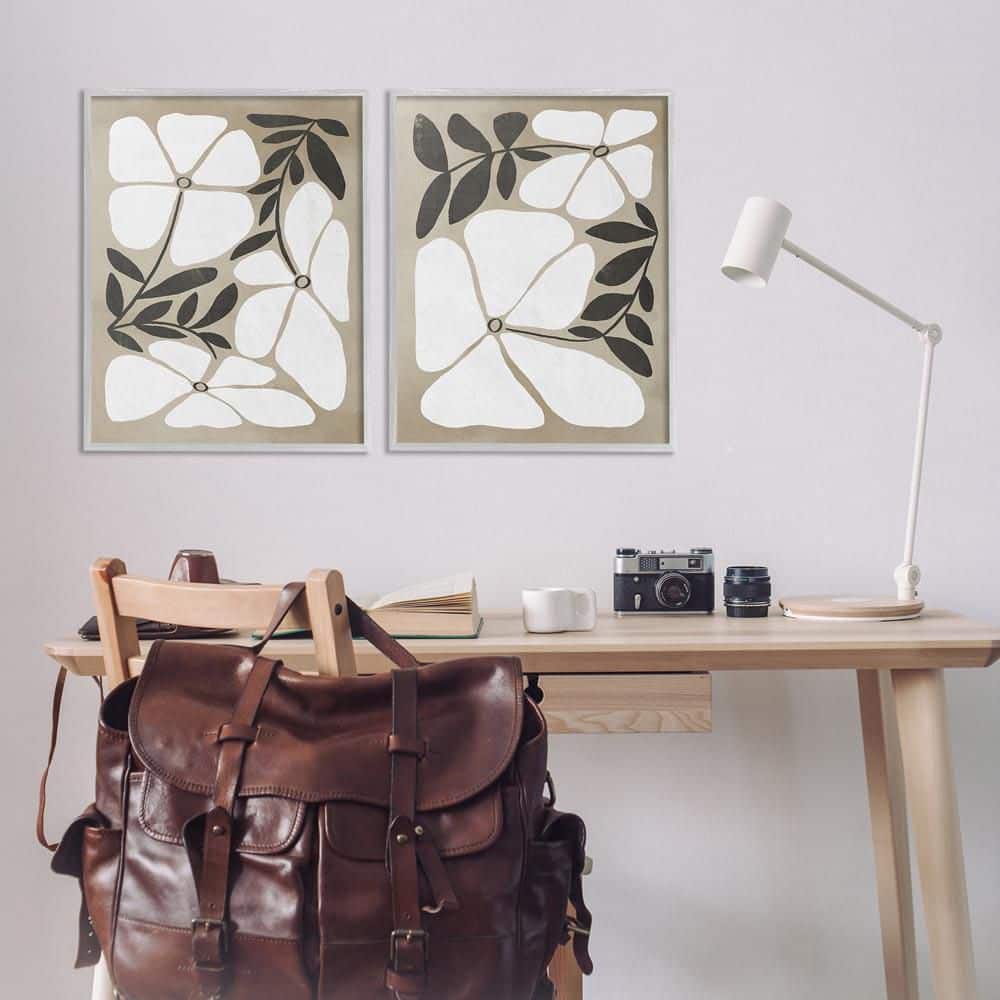 Neutral Bohemian Flowers by Victoria Barnes 2 Piece Gray Framed Nature Giclee Art Print 30 in. x 24 in. price history on PriceWatchPro
