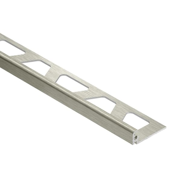 Jolly Brushed Nickel Anodized Aluminum. 25 in. x 98.5 in. Metal L-Angle Tile Edge Trim