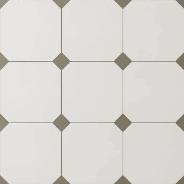 Merola Tile Vaudeville Octagon Nacar with Taco Oliva 8 in. x 8 in. Porcelain Floor and Wall Tile (11.25 sq. ft. /Case)