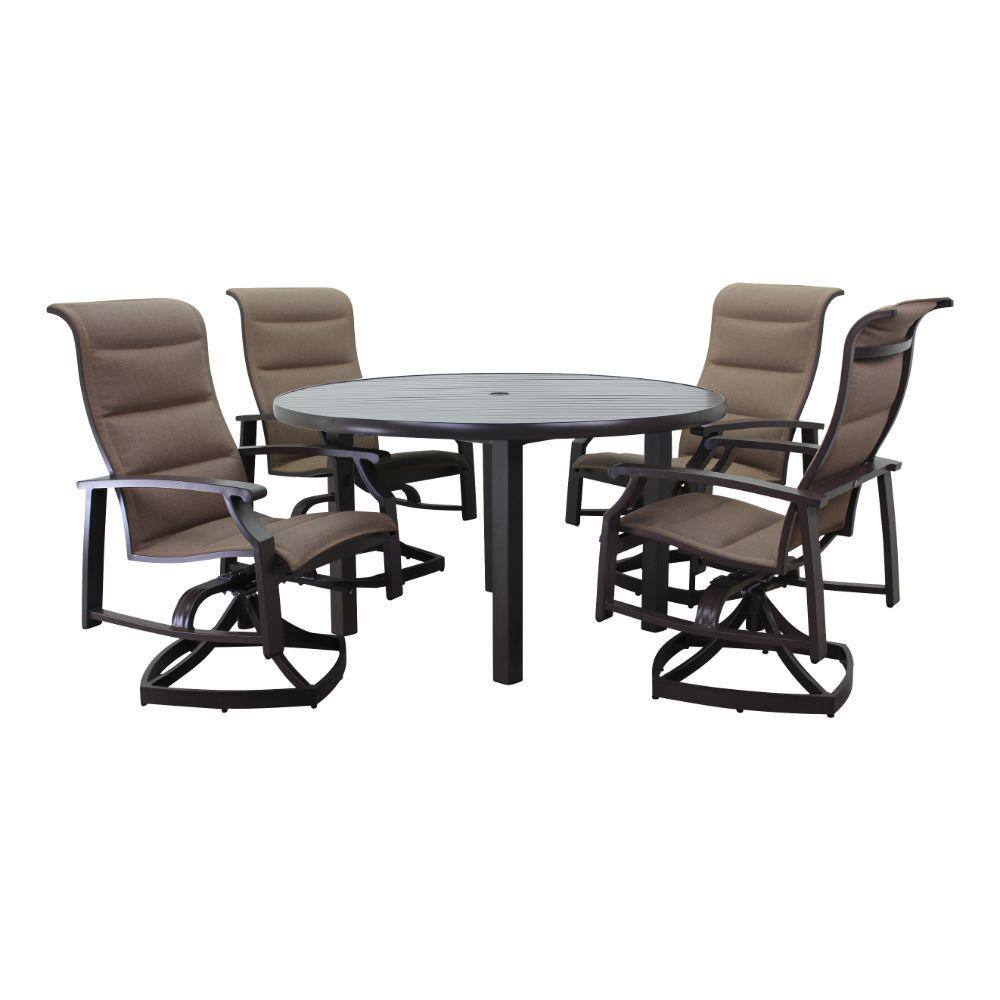 Madison Transitional High-Grade Aluminum Swivel Dining Chair with Cushions