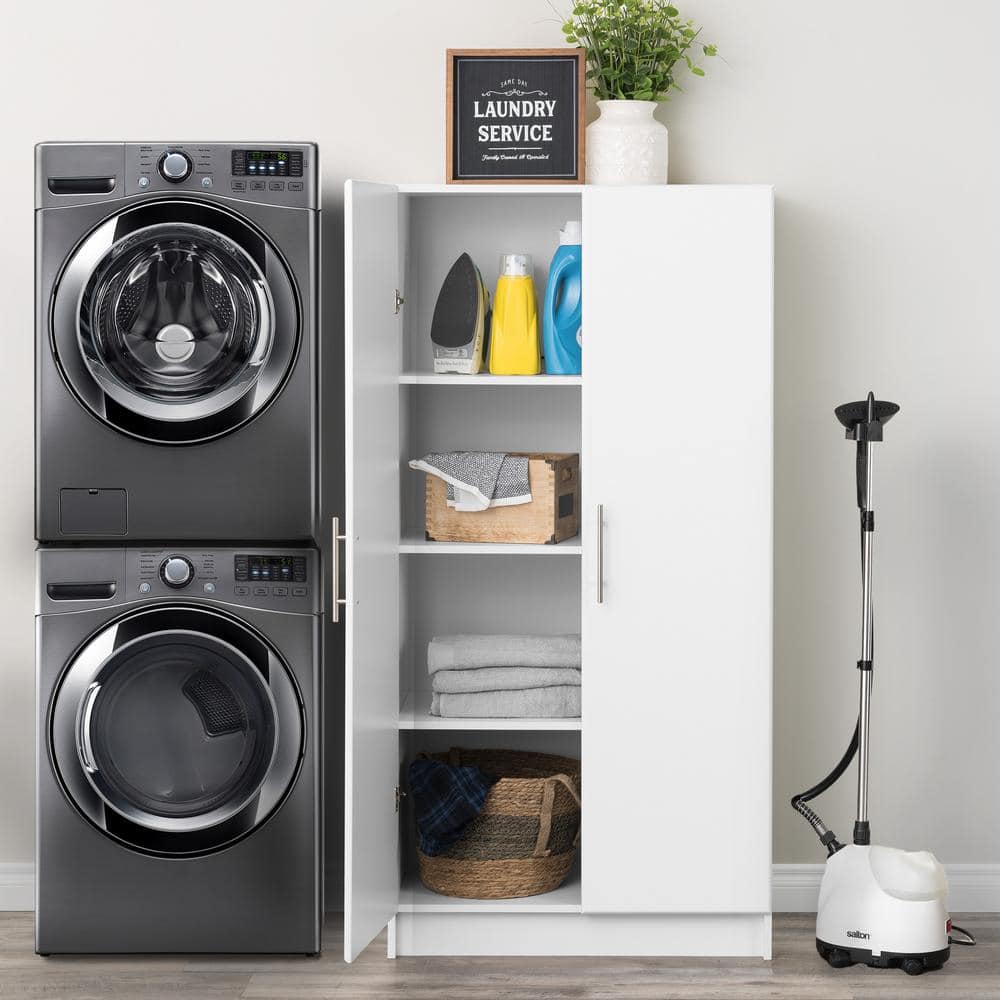 Elite 32" White Laminate Freestanding Storage Cabinet