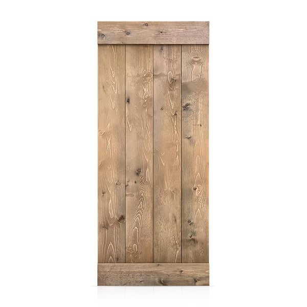 CALHOME 36 in. x 72 in. Light Brown Solid Pine Wood Bathroom Stall Partition Door Slab