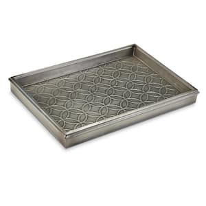 Double Circles 4205DZ with Dark Zinc Gray Finish 14 in. W x 20 in. L Boot Tray for Boots, Shoes, Plants, and More