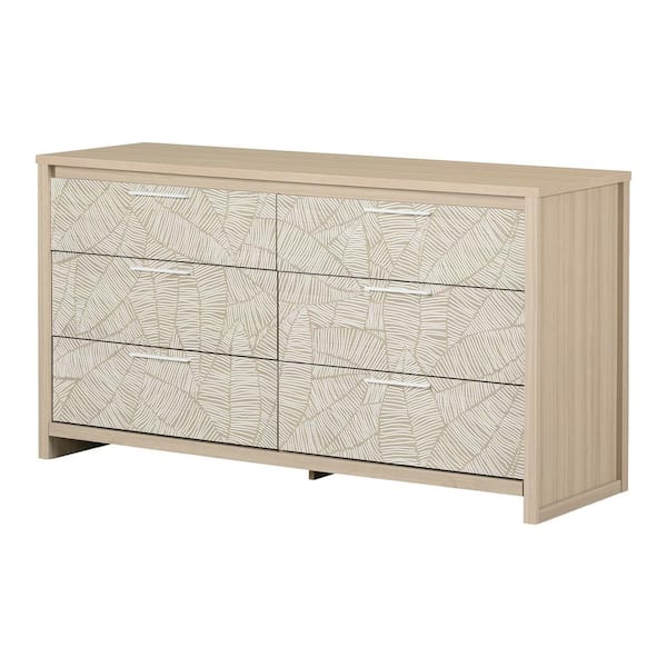South Shore Munich Soft Elm and White 6-Drawer 58.50 in. Chest of Drawers
