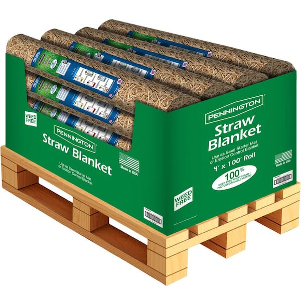 4 ft. x 100 ft. Wheat Straw Seed Starter Germination Blanket Weed-Free Biodegradable for Hills and Slopes 9 Unit Pallet