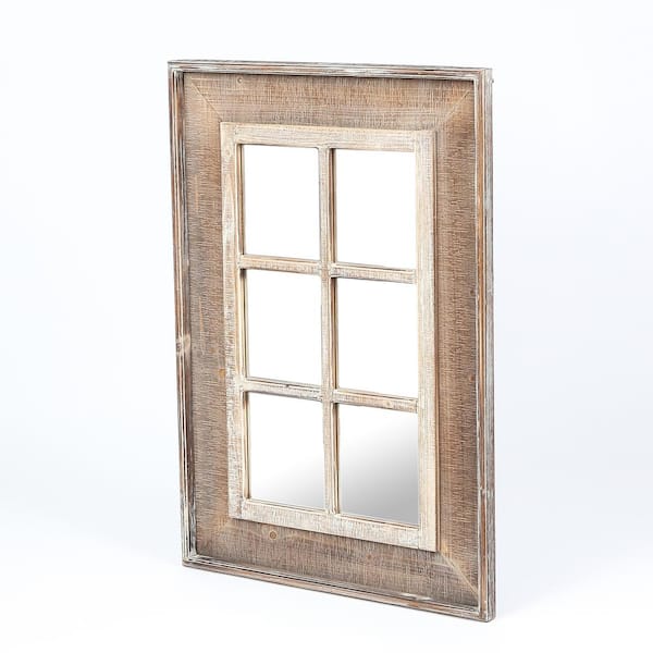 Luxenhome 39 4 In H X 27 6 W Modern Rustic Rectangle Framed Decorative Mirror Wha575 The Home Depot Luxenhome 39 4 In H X 27 6 W, Decorative Window Frame Mirrors