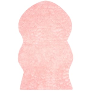 Faux Sheepskin Pink 5 ft. x 8 ft. Solid Area Rug