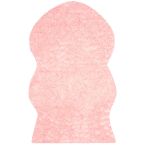 SAFAVIEH Faux Sheepskin Pink 5 ft. x 8 ft. Solid Area Rug