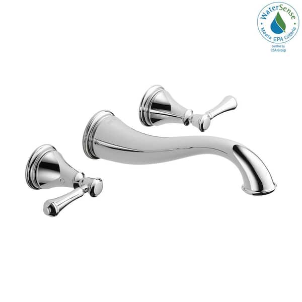 Delta Cassidy 2-Handle Wall Mount Bathroom Faucet Trim Kit in Chrome [Valve not Included]