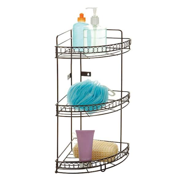 FesGif 2 Pack Glass Corner Shelf for Bathroom Shower Caddy Basket