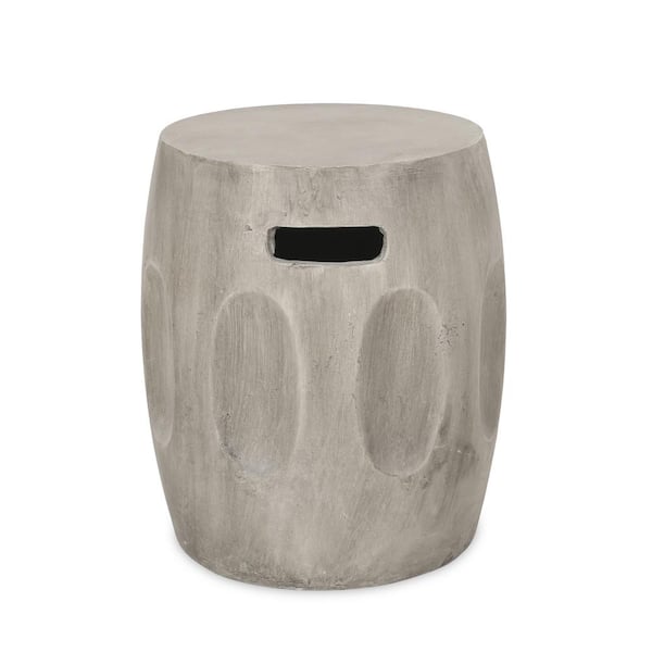Noble House Ursa Concrete Finish Outdoor Patio Side Table