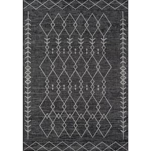 Villa Monaco Charcoal 5 ft. 3 in. x 7 ft. 6 in. Indoor Outdoor Rug