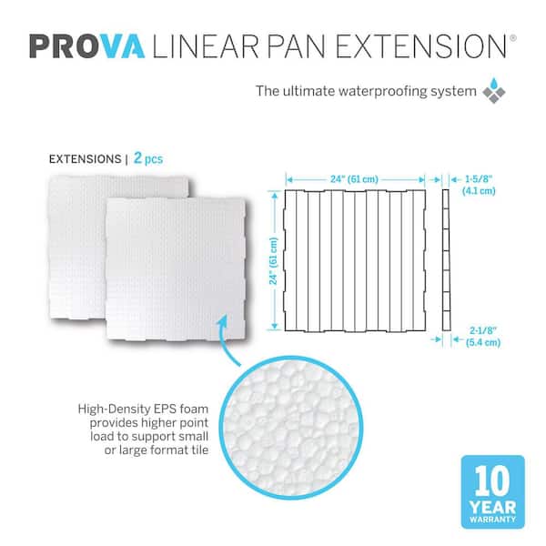 24 in. W x 24 in. L Shower Kit Prova-Shower Extension Linear Drain