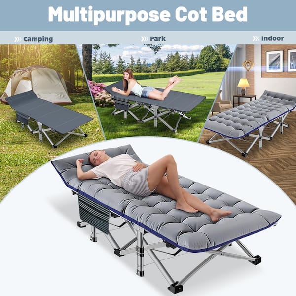 BOZTIY Heavy-Duty Sleeping Cots With Carry Bag, Double Layer