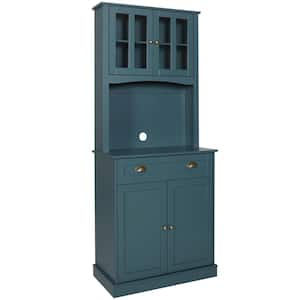 VEIKOUS 71'' Kitchen Pantry Hutch Cabinet, Pantry Storage Hutch w/Microwave  Stand and Buffet Cupboard, Gray