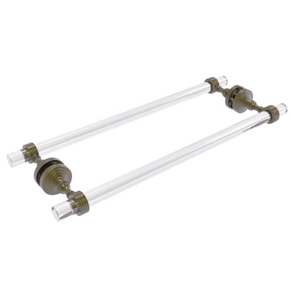 Allied Brass Pacific Grove Collection 18 in. Over-the-door Double Towel Bar in Antique Brass with Groovy Accents