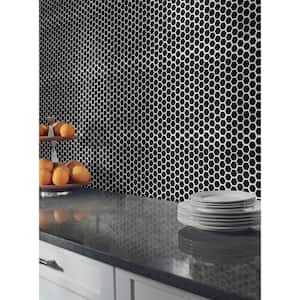 Retro Nero Hexagon 10.35 in. x 11.93 in. Glossy Porcelain Patterned Look Floor and Wall Tile (12.9 sq. ft./Case)