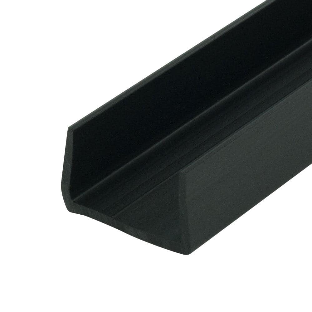 11/16 in. D x 1-1/16 in. W x 48 in. L Black Styrene Plastic U-Channel Mould