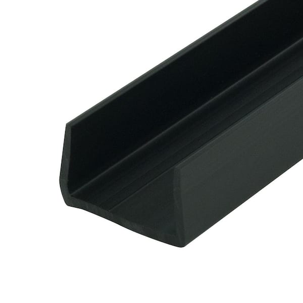Outwater 11/16 in. D x 1-1/16 in. W x 48 in. L Black Styrene Plastic U-Channel Moulding Fits 1-1/16 in. Board, (3-Pack)