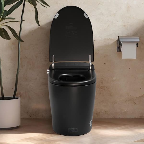 UPIKER 12-in-1 Elongated Bidet Toilet in Black with Heated Seat and Auto Flush