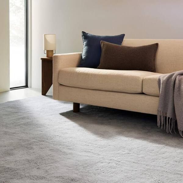 RUGS USA Gaia New Zealand Wool Shag Grey 6 ft. x 9 ft. Indoor Area
