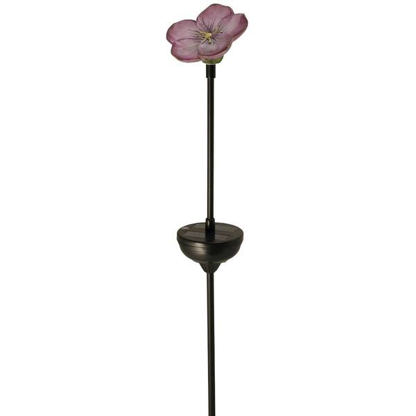 Moonrays Solar Powered LED Color-Changing Purple Outdoor Flower Stake Lights (3-Pack)