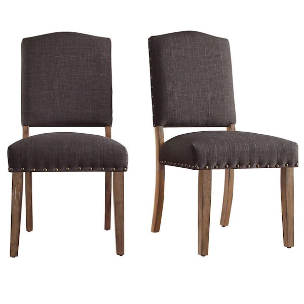 HomeSullivan Bunker Hill Charcoal Linen Dining Chair (Set of 2) 40E205C ...