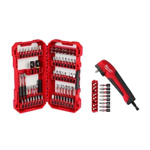 SHOCKWAVE Impact Duty Alloy Steel Screw Driver Bits W/PACKOUT Case & Right Angle Adapter Set (80-Piece)