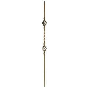 44 in. x 1/2 in. Oil Rubbed Bronze Double Basket Hollow Iron Baluster