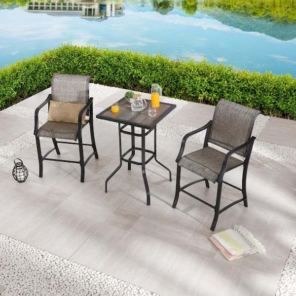 Patio Festival 3-Piece Metal Bar Height Outdoor Dining Set