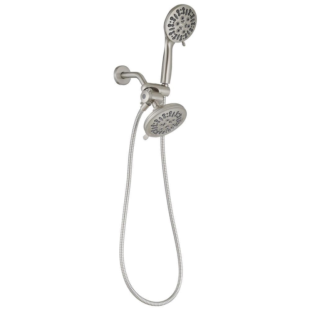 9-Spray 5.5 in. Wall Mount Dual Shower Head and Handheld Shower Head 1.8 GPM with Stainless Steel Hose in Brushed Nickel price history on PriceWatchPro
