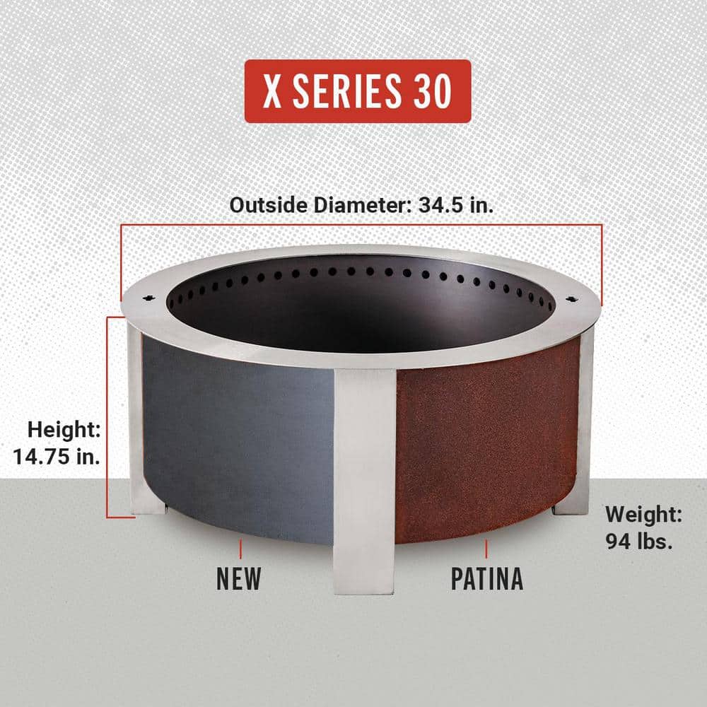 X Series 30 Smokeless Corten Steel Fire Pit
