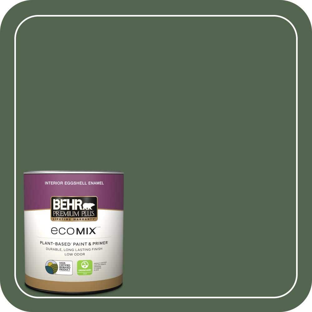 1 qt. #S410-7 Equestrian Green Eggshell Enamel EcoMix Plant-Based Interior Paint & Primer price history on PriceWatchPro