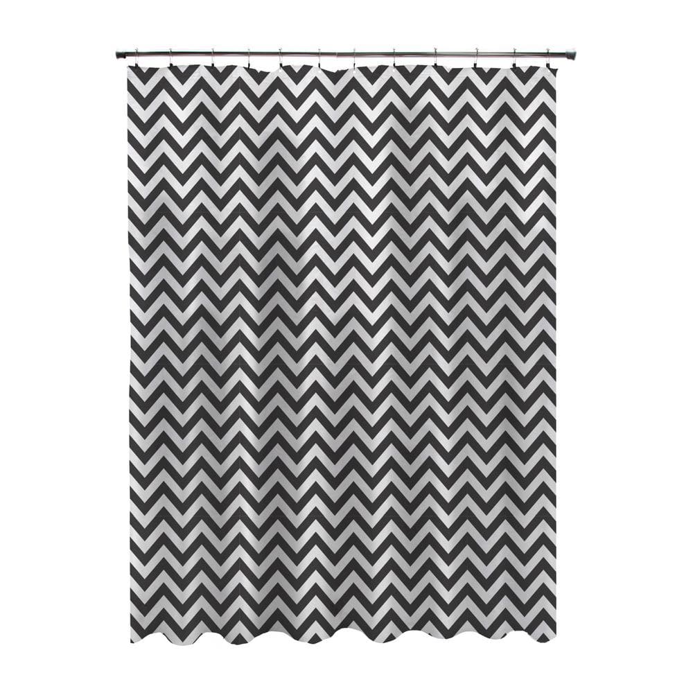 Black and White Chevron PEVA Shower Curtain Liner 70" x 72"