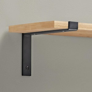 LIP 10.2 in. Black Steel Shelf Bracket