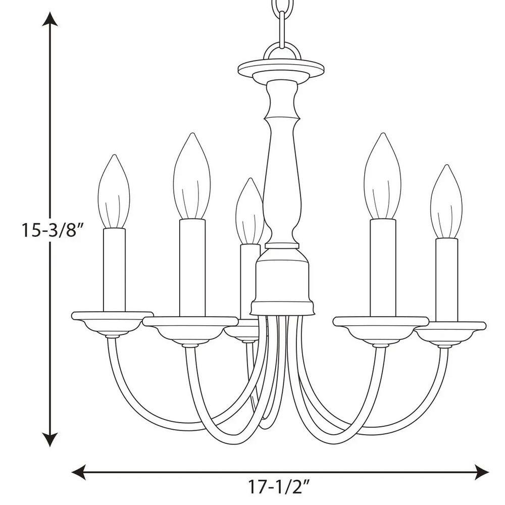 Trinity Brushed Nickel 5-Light Mini Chandelier with White Candle Covers